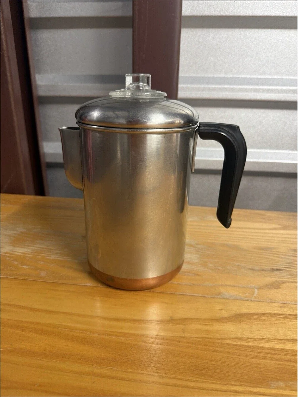 VINTAGE REVERE WARE COPPER CLAD STAINLESS 6 CUP NO PERCOLATOR PRE-1968 *
